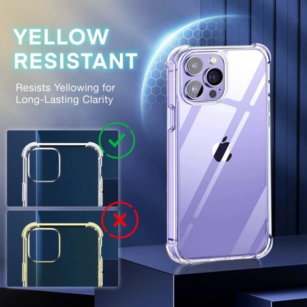 iPhone 14 Pro Stötdämpande Silikon Skal Shockr Transparent