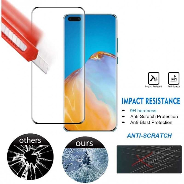 Huawei P40 Pro Härdat Glas 3D 0.26mm 9H Fullframe Transparent