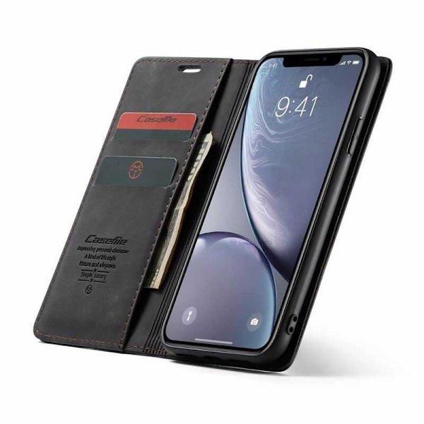 iPhone XR Elegant Flip Case CaseMe 3-FACK Black