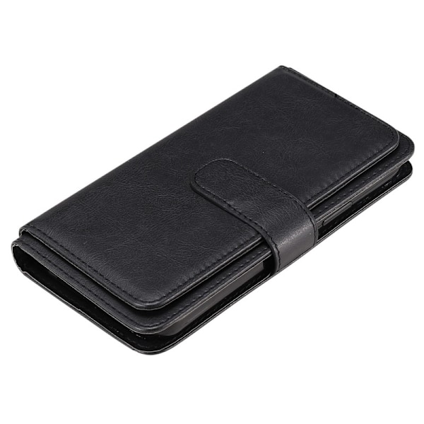 iPhone 12 Pro Praktisk tegnebogscover med 11-bakker Array V2 Black