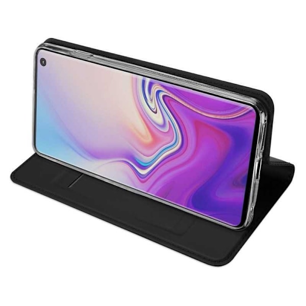 Samsung S10 Flip Case Skin Pro korttilokerolla (SM-G973F) Black