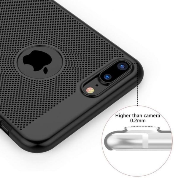 iPhone 7 Plus Stötdämpande Ultratunn Gummibelagd Skal Breeze Svart