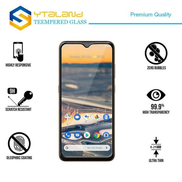 Nokia 5.3 FullFrame 0,26 mm 2,5D 9H karkaistu lasi Transparent
