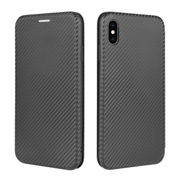 iPhone XS Max Flip Case Kortrum CarbonDreams Black