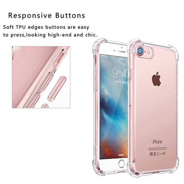 iPhone 8 Stødabsorberende Silikone Shell Shockr Transparent