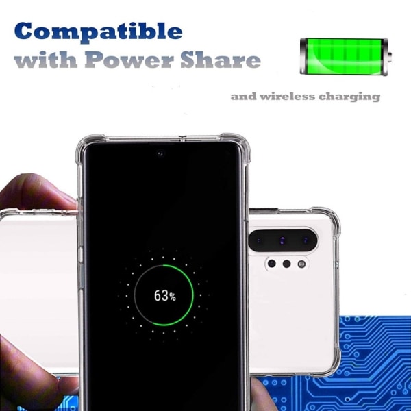 Samsung Note 10 Plus iskuja vaimentava silikonikuori Shockr Transparent