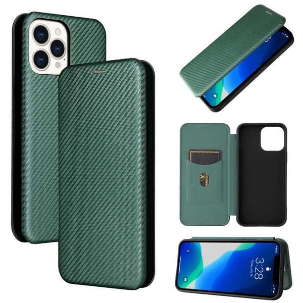 iPhone 13 Pro Max Flip Case -korttipaikka CarbonDreams Grön