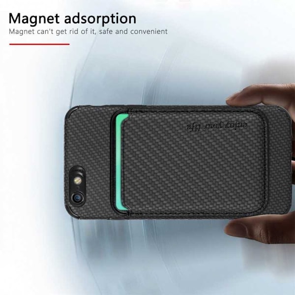 Iskunkestävä kuori Magsafe RFID:llä magneettikorttipidikkeellä iPhone 7/8/SE (2020&2022) Black