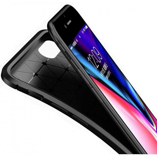 iPhone 8 Plus Stöttåligt Skal FullCarbon V4 Svart