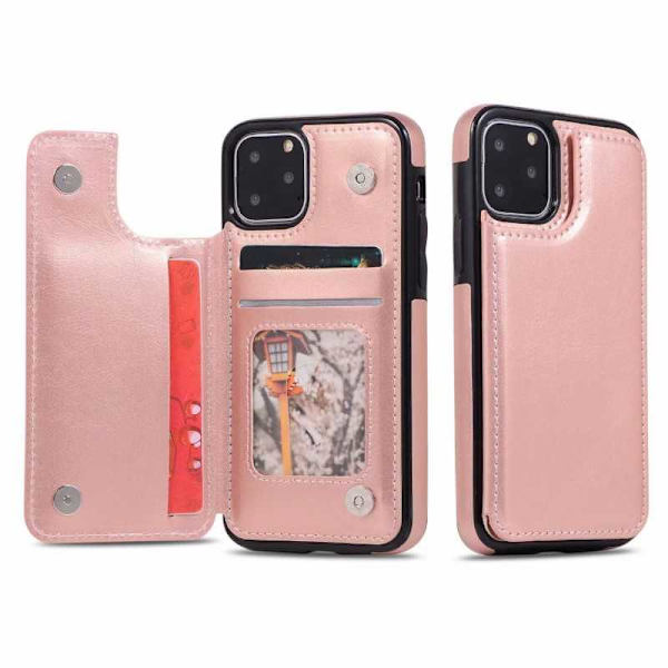 iPhone 11 Pro Max Stødsikker Cover Kortholder 3-SLOT Flippr Svart