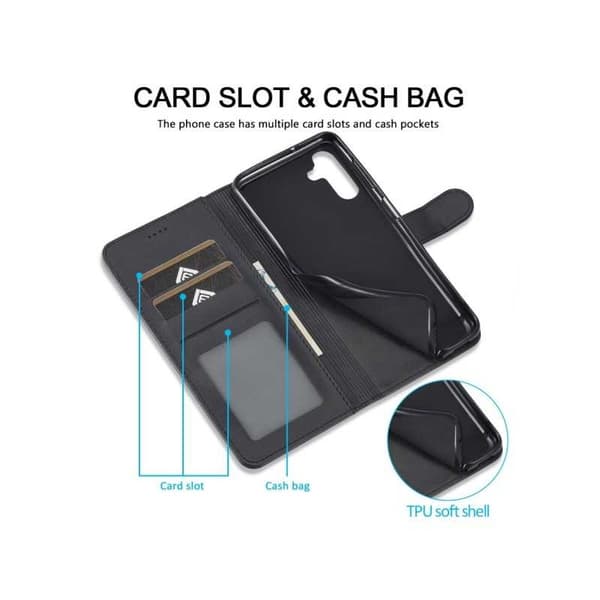 LC.IMEEKE lompakkokotelo Samsung A55 5G - Musta Black