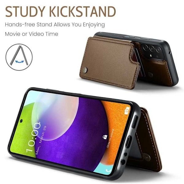 CaseMe Stöttåligt Skal Korthållare Stativ 4-Fack Samsung A52 / A52s Brun