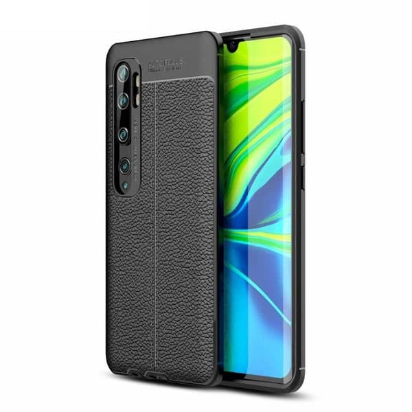 Xiaomi Mi 10 Pro iskunkestävä ja iskunvaimennussuoja LeatherBack Black
