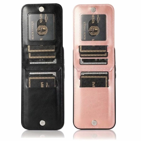 iPhone 12 Pro Max Mobilskal Korthållare 6-FACK Retro V3 Svart