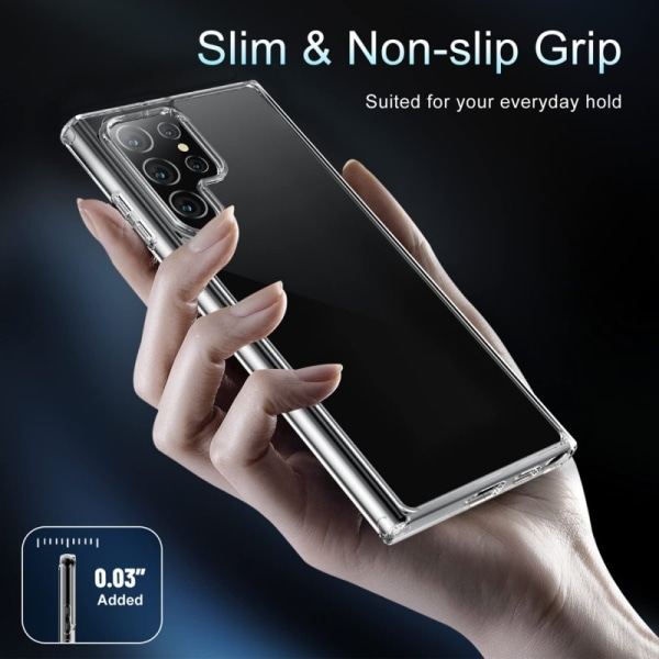 Samsung S22 Ultra stødabsorberende silikonecover Enkelt Transparent