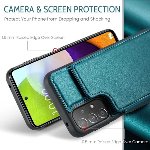 CaseMe Shockproof Cover Kortholder Stander 4-rums Samsung A53 5G Grön