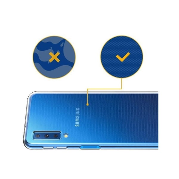 Yksinkertainen Samsung A7 2018 -iskuja vaimentava silikonikuori Transparent