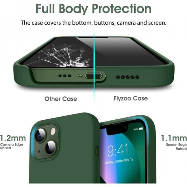 Kuminen iskunkestävä kotelo iPhone 14 Plus- vihreä