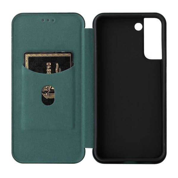 Samsung S21 FE Flip Case -korttipaikka CarbonDreams Grön