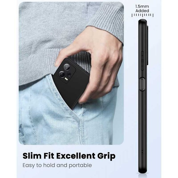 Xiaomi Redmi Note 12 5G Gummibelagd Mattsvart Silikon Skal