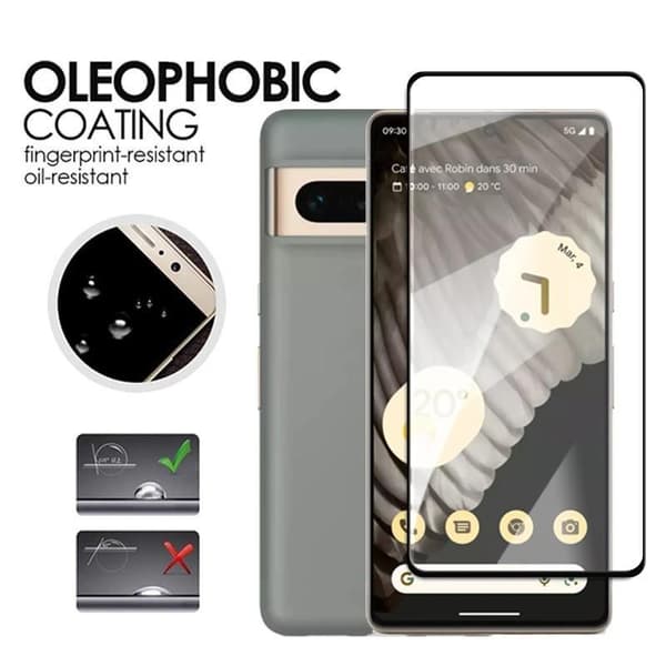 2-PACK Google Pixel 7A FullFrame 0,26 mm 2,5D 9H hærdet glas Transparent