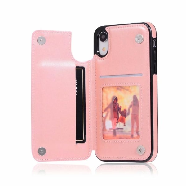 iPhone XR Støtsikker deksel kortholder 3-POCKET Flippr V2 Pink gold