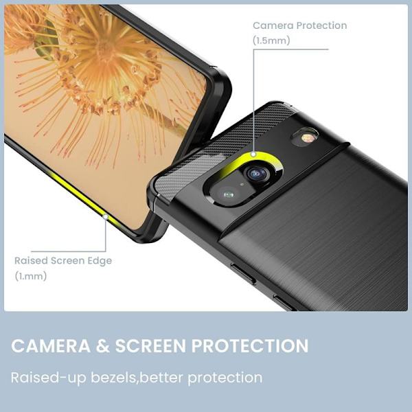 Google Pixel 7a Støtsikker SlimCarbon veske Black