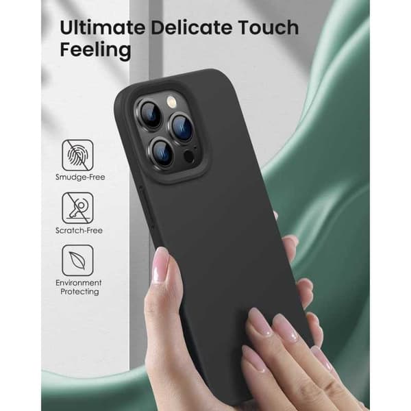 iPhone 14 Pro Max ultraohut pehmeä kuminen mattamusta kansi Black