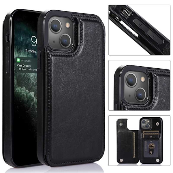 iPhone 13 Shockproof Cover Card Holder 3-SLOT Flippr Svart