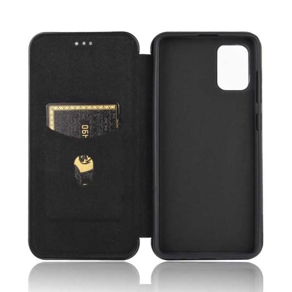 Samsung A71 Flip Case -korttipaikka CarbonDreams Black
