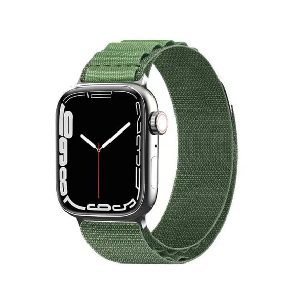 Holdbart armbånd i nylon til Apple Watch 42/44/45/49mm Grön