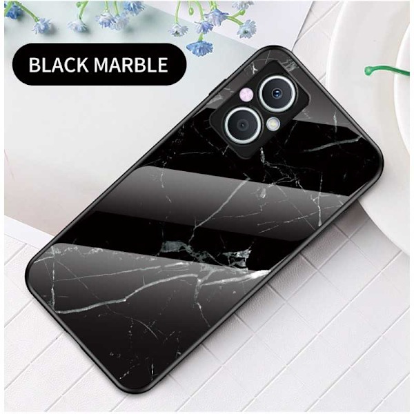 OnePlus Nord N20 5G Marmorskal 9H Härdat Glas Baksida Glassback V2 MultiColor Svart/Guld