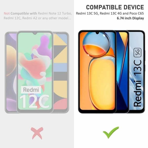 Xiaomi Redmi 13C 4G Härdat Glas 0.26mm 2.5D 9H Fullframe