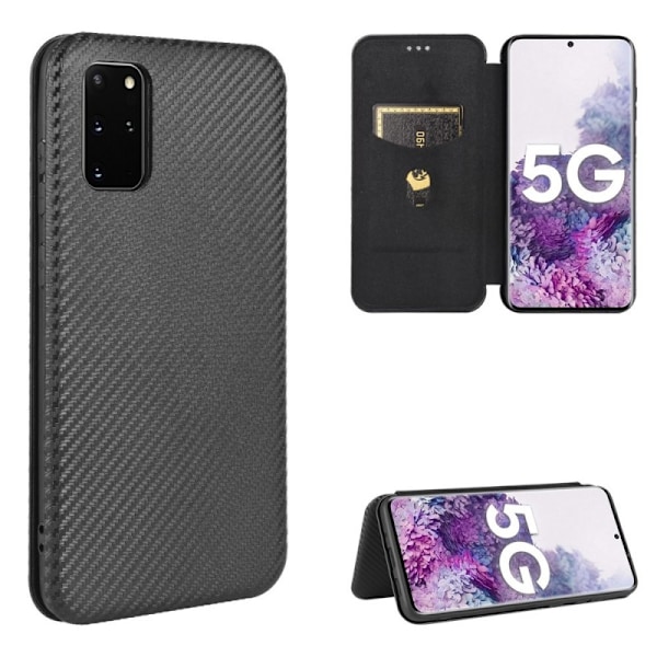 Samsung S20 Plus Flip Case -korttipaikka CarbonDreams Black