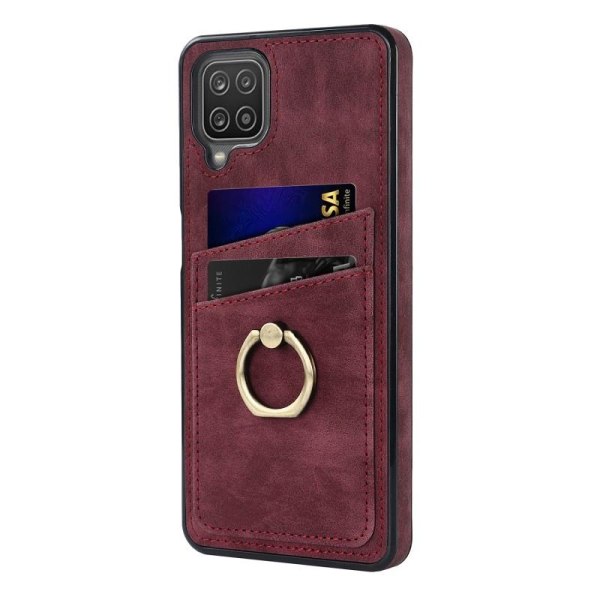 Samsung A12 5G -matkapuhelimen suojakuori korttitelineellä Retro Vinröd