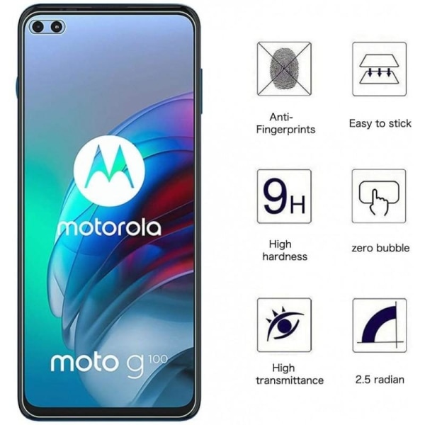 2-PACK Motorola Moto G100 Hærdet glas 0,26 mm 2,5D 9H Transparent