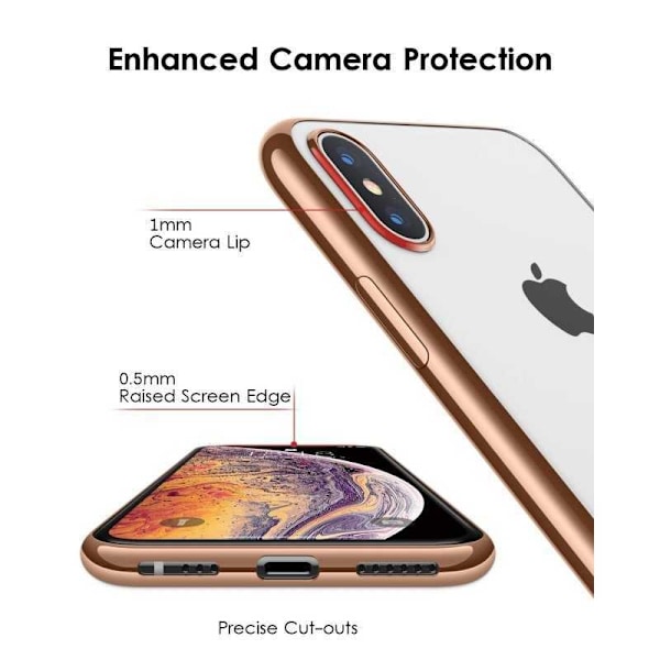 iPhone XS Stöttåligt Mjukt Skal Rosenguld