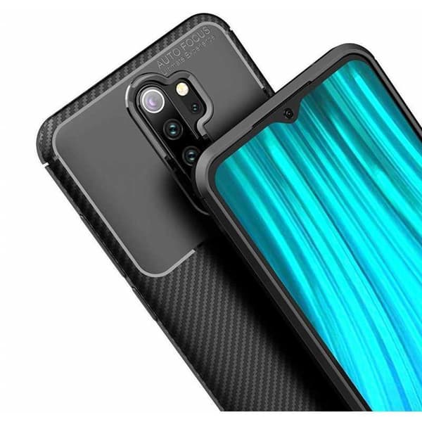 Xiaomi Redmi Note 8 Pro Iskunkestävä Slim Cover FullCarbon V4 Black