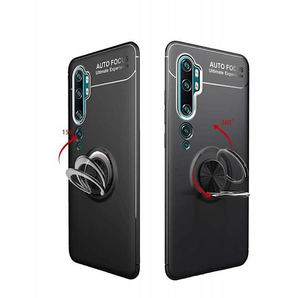 Xiaomi Mi 10 Pro Praktisk stødsikkert cover med ringholder V3 Black