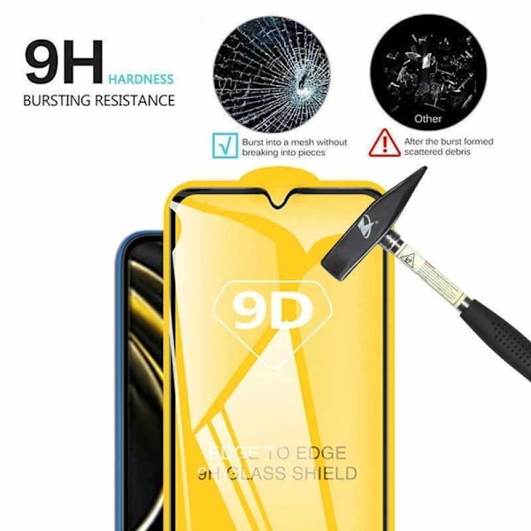 Xiaomi Poco M3 hærdet glas 0,26 mm 2,5D 9H fuldskærm Transparent