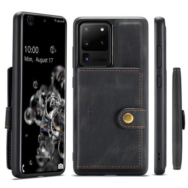 Samsung S20 Ultra Shockproof Cover med magnetisk kortholder JeeH Black
