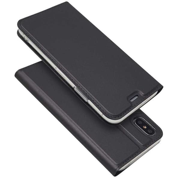 iPhone XS Max Flip Case Skin Pro korttilokerolla Svart