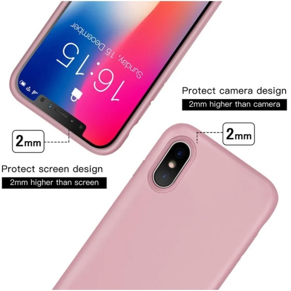 Gummibelagt stilfuldt cover 3in1 iPhone X / XS - Pink