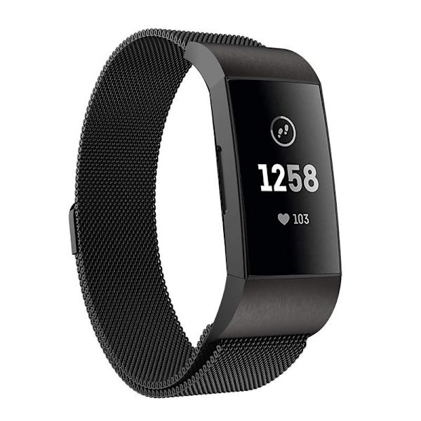 Fitbit Charge 4 -rannekoru Milanese Loop Black