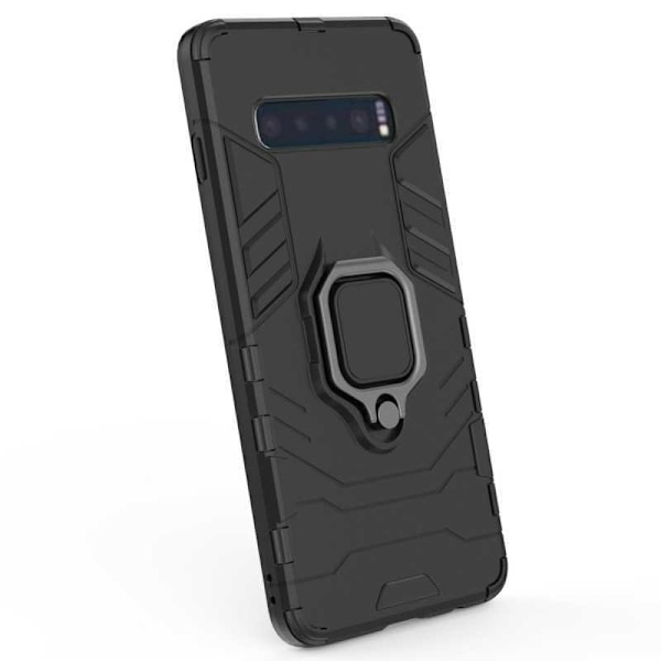 Samsung S10 Plus iskunkestävä kansi, jossa rengaspidike ThinArmor (SM-G975F) Black