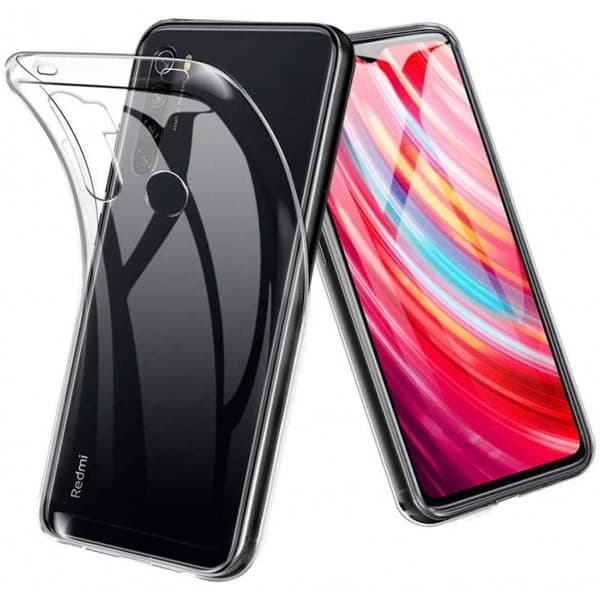 Xiaomi Redmi Note 8 iskuja vaimentava silikonikotelo Simple Transparent