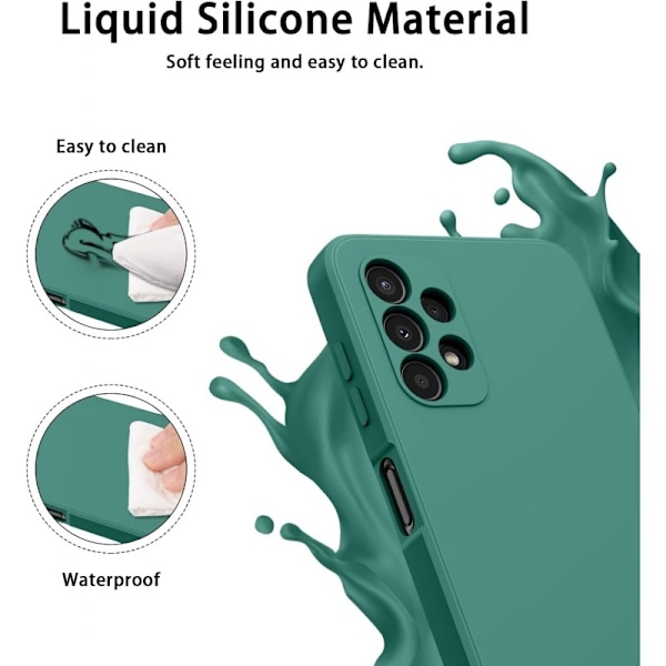Samsung A32 5G Gummibelagd Mattgrönt Skal Kameraskydd Liquid - Grön