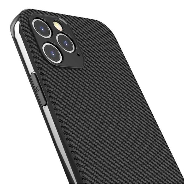 iPhone 12 Mini Iskunkestävä FullCarbon V2 -kotelo Black