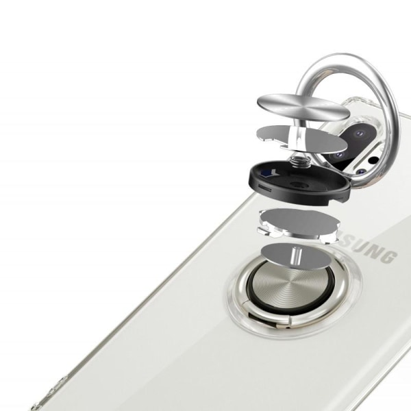 Samsung Note 10 Plus iskunkestävä kansi sormustelineellä Fresh Transparent
