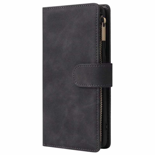 Samsung A71 multifunktionelt pung etui Lynlås 8-rum Black